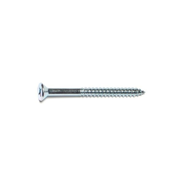 Midwest Fastener Wood Screw, #14, 3 in, Zinc Plated Steel Flat Head Phillips Drive, 100 PK 02608 - main